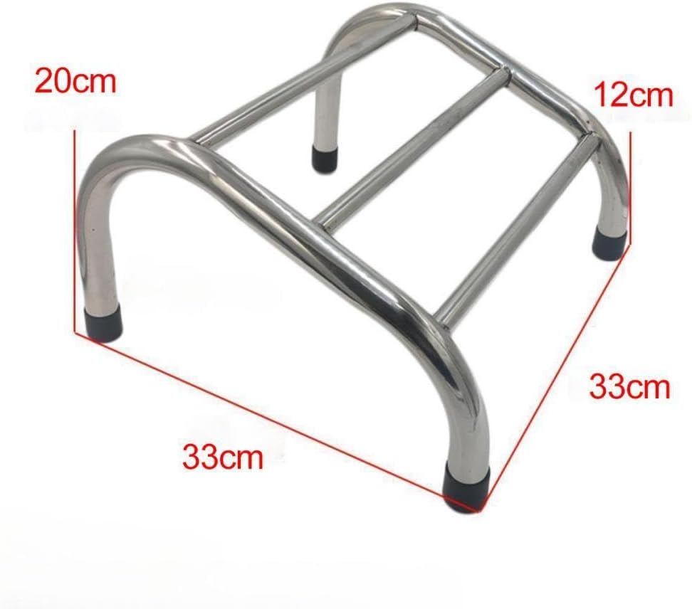 ステンレススチール製フットレスト 理髪店用 &ndash; 滑り止めパッド付き サロンチェアアクセサリー 静音キャスター搭載 お手入れ簡単