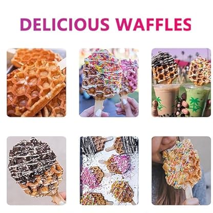 MFYDPP 1500 W Waffeleisen, 3-teiliges Waffeleisen mit Wabenstruktur, quadratisches Waffeleisen mit Temperatur- und Zeitregelung für Bäckereien, Snackbars und Familien – Bild 3
