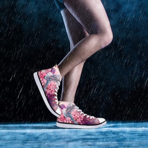 Micoklinlin Womens Canvas Shoes High Top Teens Girls Canvas Sneakers Tennis Shoe Lace Up Casual Classic Flat Walking Shoes2