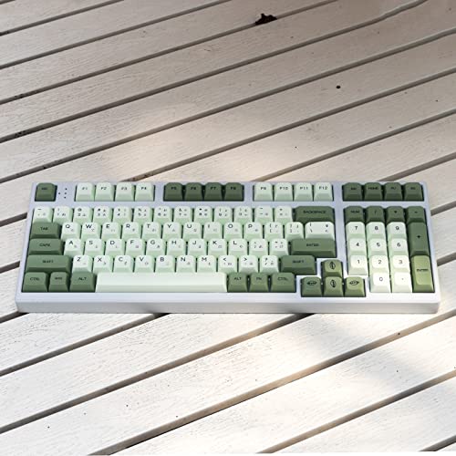 PBT Keycaps Japanese Matcha Green Keycaps Set 124 Keys XDA Profile Cute Keycap Dye-Sublimation Custom Keyboard Key caps for Cherry Gateron MX Switches Mechanical Keyboards - Image 2