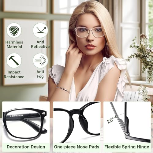 Image of CCVOO Reading Glasses for Women /Men, Eyeglasses, Blue Light Readers for Women /Men, Computer Eye Glasses, Cheaters