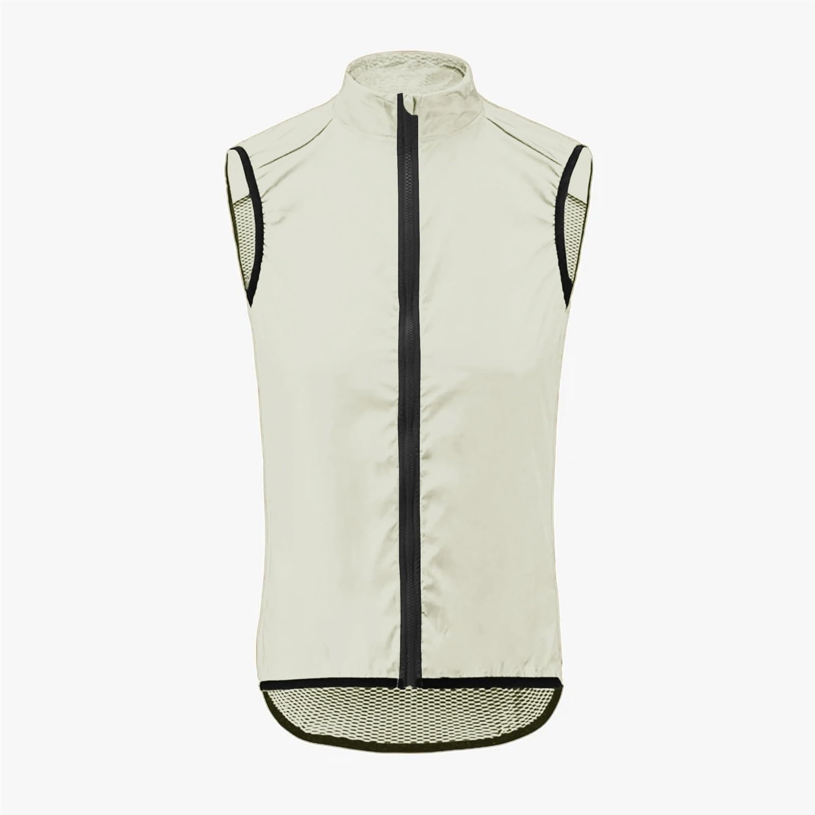 Ärmellose Reitweste for Herren, Winddicht, wasserdicht, Regenjacke, Fahrradnetz-Shirt, Fahrradweste Radlerweste(Cream Yellow,XXL)