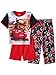 Disney Cars Boys 3 Piece Shorts Pajamas Set (4T, Red/Black)