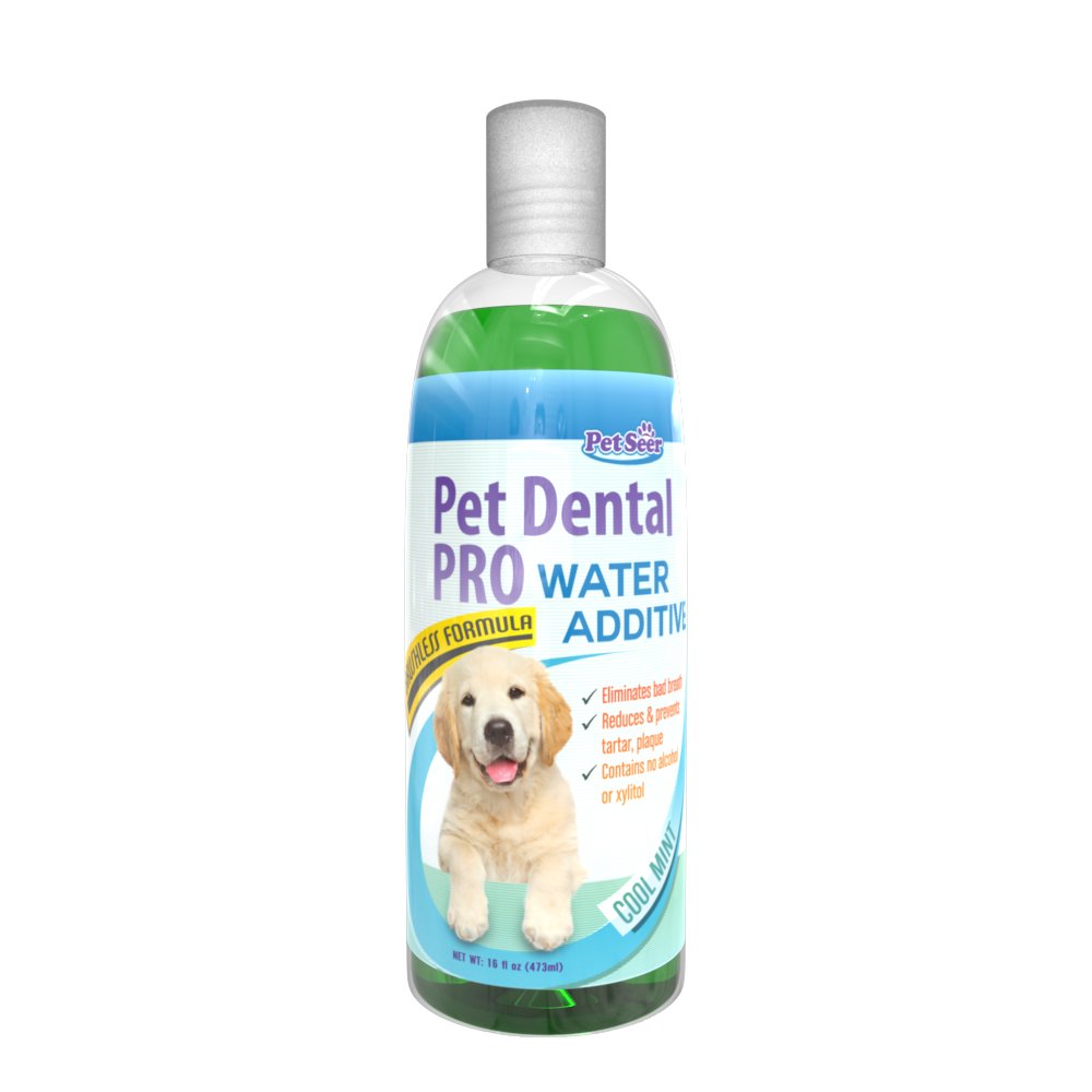 Pet Water Additive for Dogs and Cats - No Dog Toothbrush Toothpaste Needed - Best with Dental Chews Toys Bones Treats - Lasting Dog Breath Freshener - No Fighting to Brush Dogs Teeth