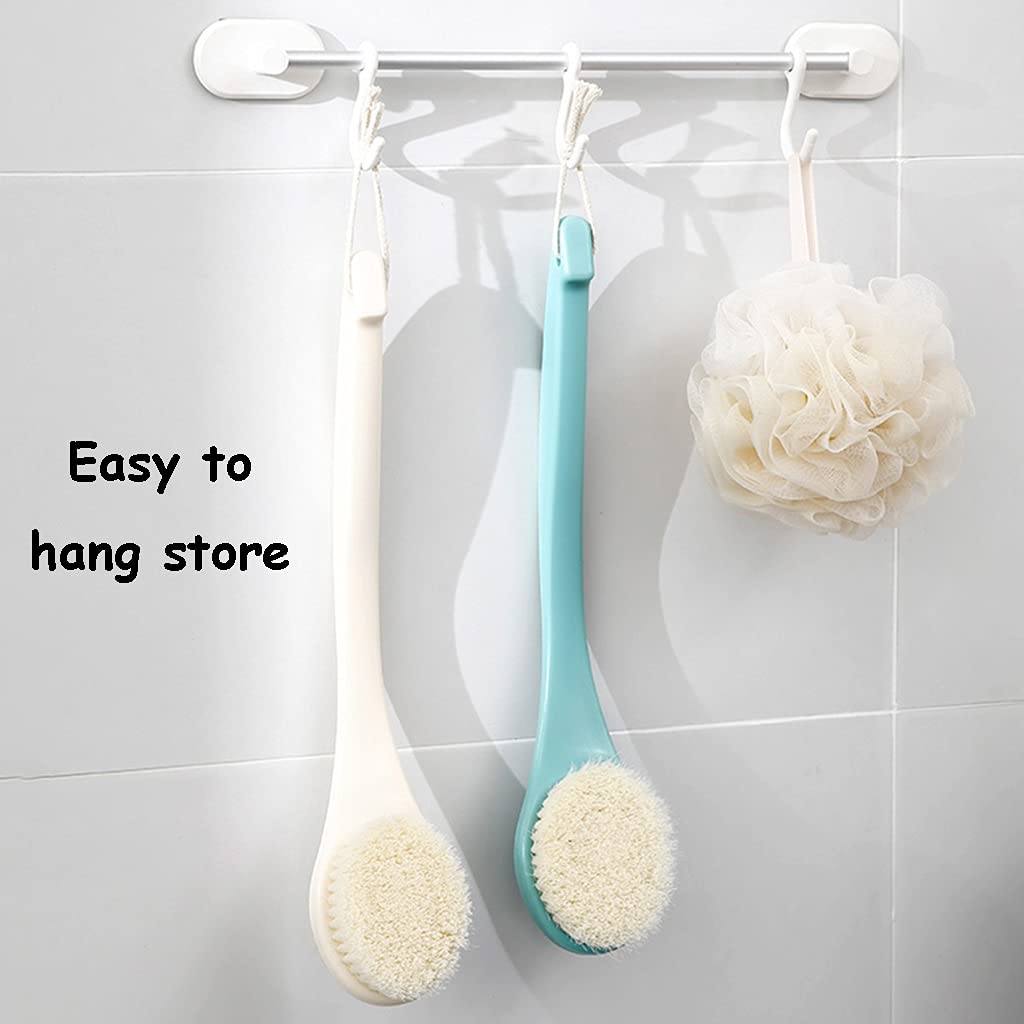 Cepillo para el Cuerpo Cepillo de baño con cerdas Suaves de Nailon Pet, Cepillo para Frotar la Espalda con Mango Antideslizante para Ranura para Tarjeta, Limpia el Cuerpo fácilmente (Color