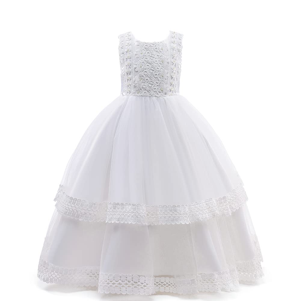 Robe blanche de fête 7-8 ans pour cortège et réception