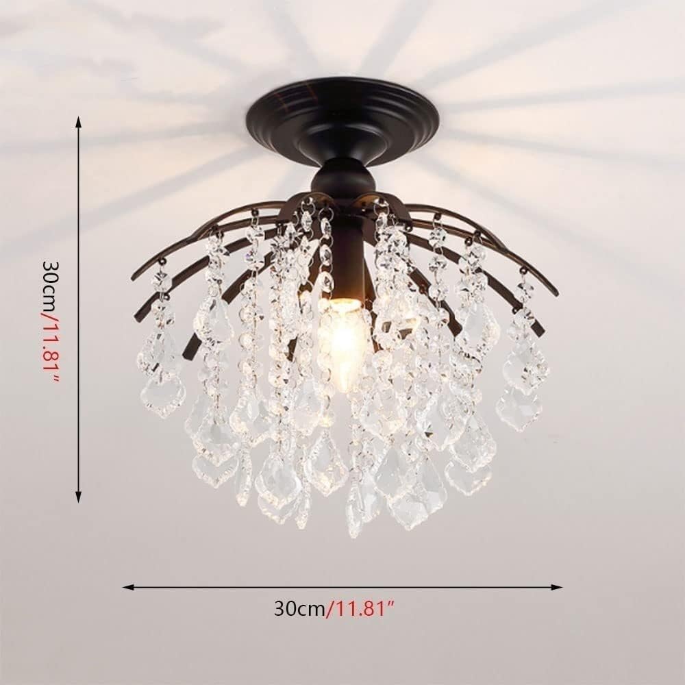 Plafonnier en Cristal Moderne luminaire Semi-encastré Lustre plafonnier Moderne Cristal E14 Douille plafonnier pour Couloir Cuisine îlot Salle à Manger Chambre Bar