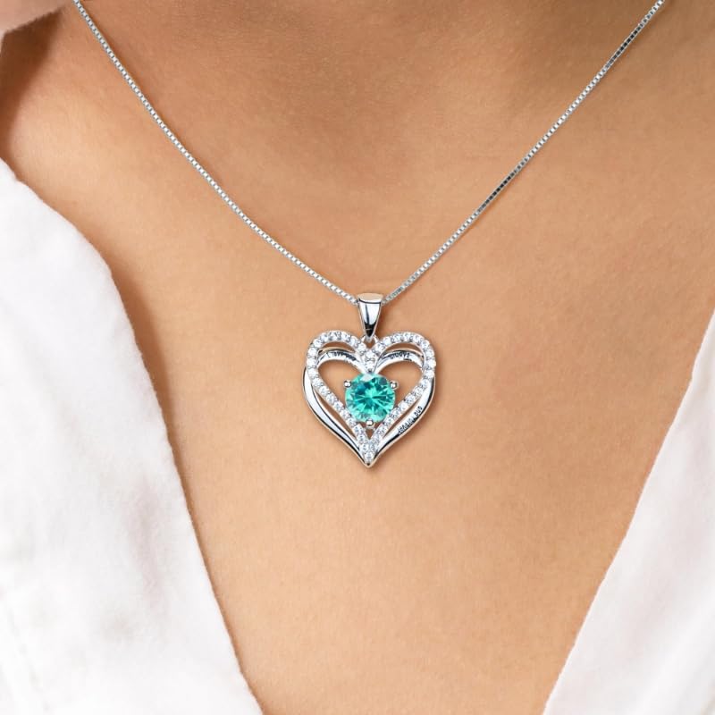 Entwined Souls Necklace - Sterling Silver Double Heart Pendant | Engraved 'I Love You Always and Forever' | Gift for Couples, Anniversary, Wedding2