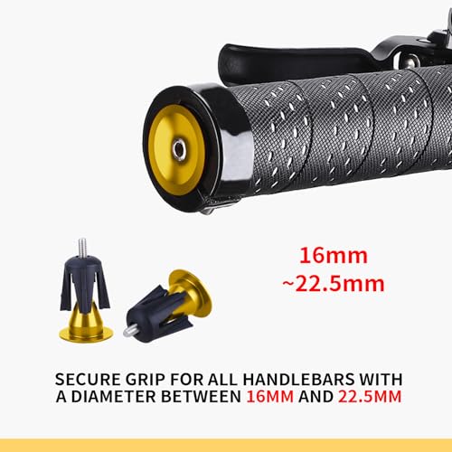 Image of 2 Pack Aluminum Bike Handlebar End Plugs Bike Bar End Grips Expanding Locking Bar End Caps for Drop Bars, Expandable Adjustable Locking End Caps