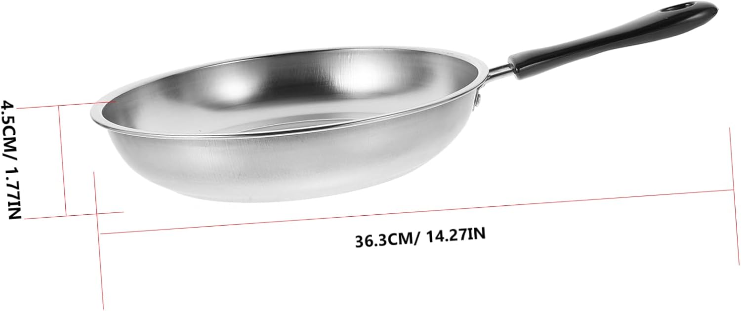 Unomor 1Set Stainless Steel Cookware Set Soup Pot Noodles Pot Frying Pan with Handle Versatile Kitchen Cooking Home Hotel and Restaurant Use