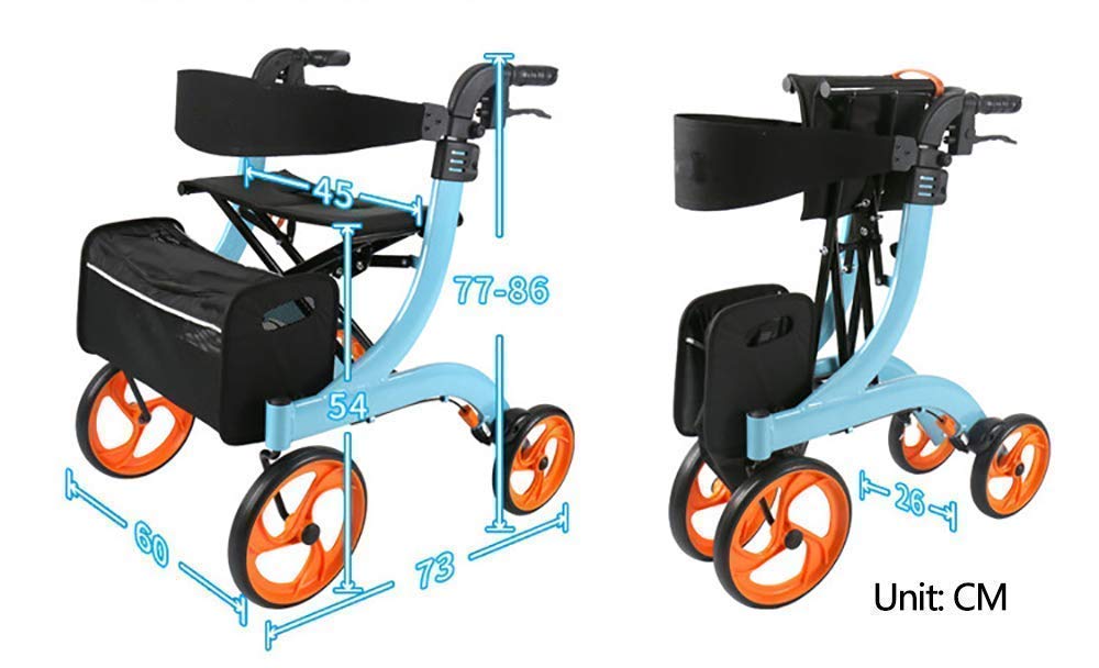 Chodzik Rollator z siedziskiem, wygodnymi uchwytami i oparciem układu hamulcowego, składany chodzik na zakupy dla osób starszych, pomoce ułatwiające poruszanie się Interesting