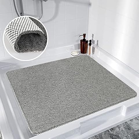 Duschmatte rutschfest, 80 x 80 cm Weich Komfort Sicherheits Badewannenmatte,Badematte mit Ablauflöchern, Antirutschmatte Dusche für Badewanne und Nassbereiche,Nur für Duschkabinen über 90cm Geeignet Cover