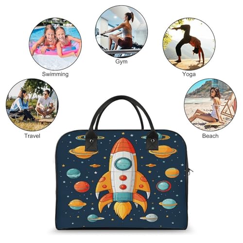Maletín ligero para laptop unisex con diseño nave espacial miniatura 4