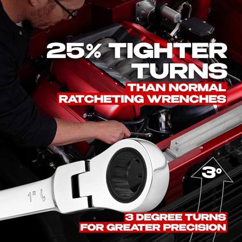 Image of Jaeger 1 Inch Flex Head Ratchet Wrench, 4 Swing, 12-Pt, SAE