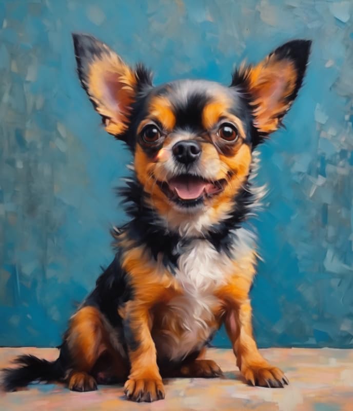 ZMHZMY Paint by Number Kits Chihuahua DIY Digital Canvas Oil Painting Art Decor for Adults Beginner,40x50cm Frameless