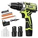 12V klein Akkuschrauber Set, Akku bohrschrauber mit 2 * 2000 mAh Akkus, 3/8" Bohrfutter, 18+1 Drehmoment, Led lichter & 2-Gang, 35 Nm Max. Akku bohrmaschine, 32 PCS DIY Zubehör für elektrowerkzeuge