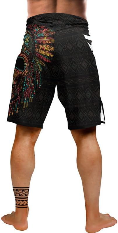 Aztec Men’s Fight Shorts – MMA Jiu Jitsu Combat Shorts Boxing Trunks for Training Kickboxing