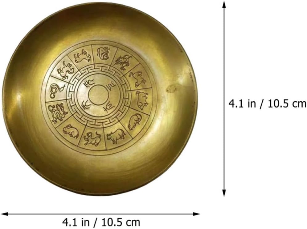 Kichvoe Copper Ink Brush Washing Tray with Creative Classical Design Practical Copper Ink Container for Chinese Calligraphy for Office and Study Use