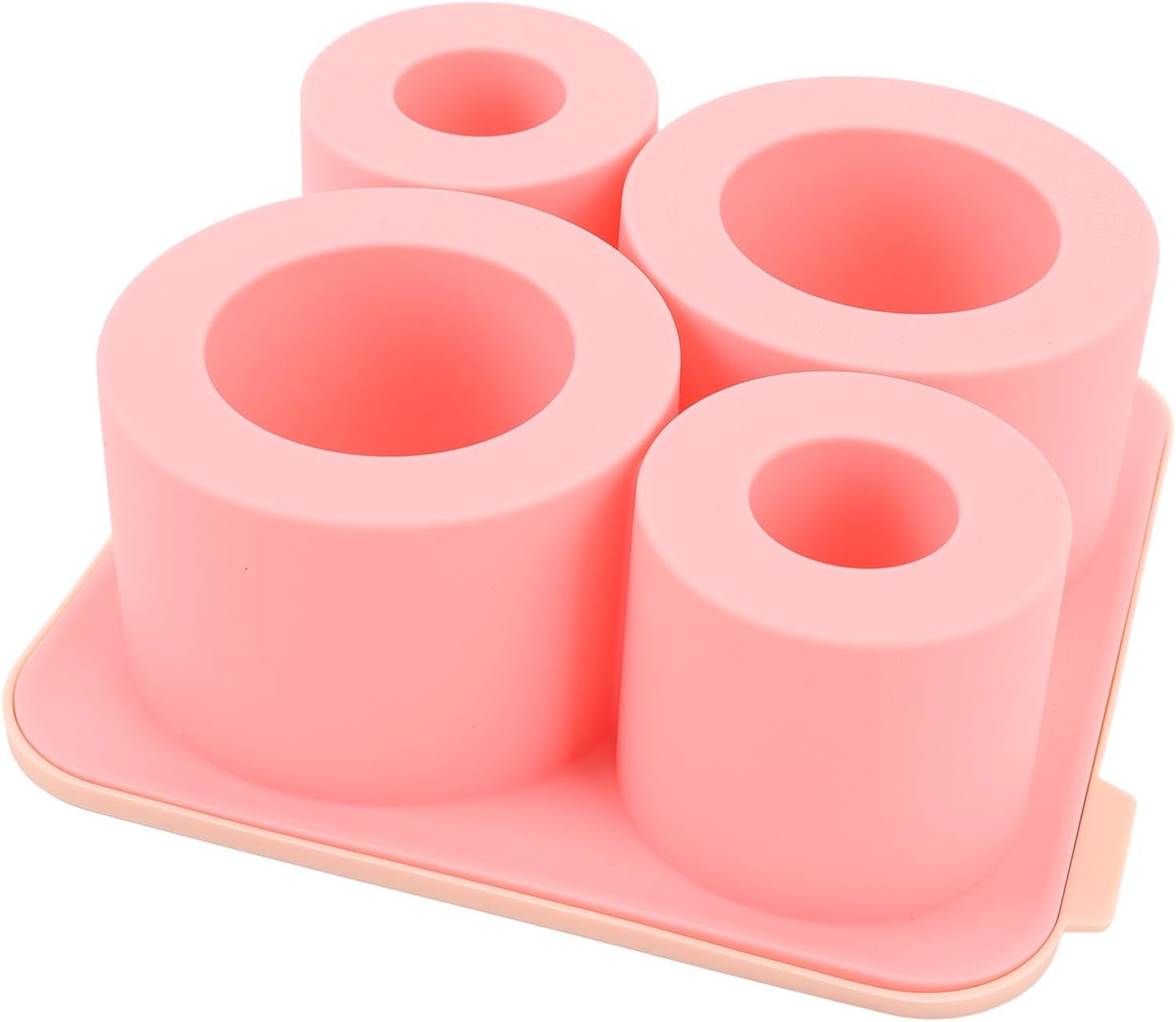 Yenigeldi Pembe Quencher Silikon Kapaklı Buzluk, Silindir Buz Kalıbı 4 Gözlü Stanly 20oz 30oz 40oz Bardak Uyumlu