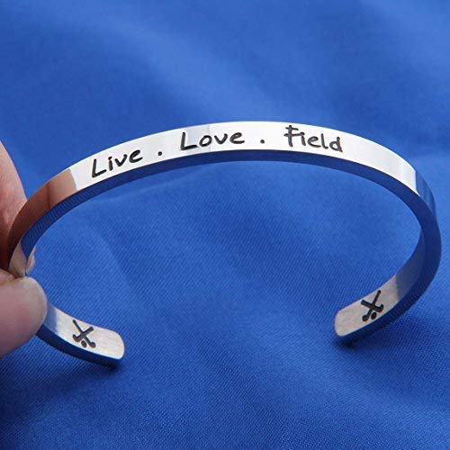 FEELMEM Field Hockey Bracelet - Live Love Field Cuff Bangle, Gift for Players/Coaches4