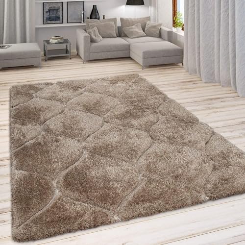 Image of F & B RUGS ; SUPERIOR QUALITY PRODUCTS Firoz and Brothers Handwoven Super Soft Indoor Modern Shag Microfibre Silky Fluffy Smooth 12x15 feet Beige