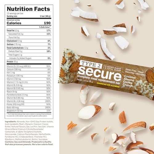 Barritas Nutricionales Tipo 2 Secure Coco Almendra 36 un miniatura 2