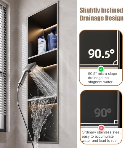 Cabine de douche pour salle de bain moderne avec étagères intégrées - 4