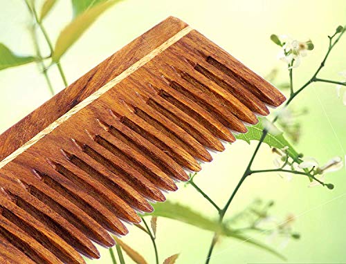 Image of Ekan 100% Natural Handmade Neem Wood Comb For Control Hair Fall And Hair Regrowth For Men And Women Pack Of 1 (Neem wood Comb Model no -7)