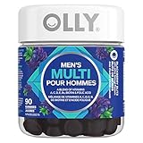 OLLY Men's Multi Gummy Supplement with no artificial flavours and colours Blackberry Blitz multivitamin to help support men's health 45 day supply 90 gummies