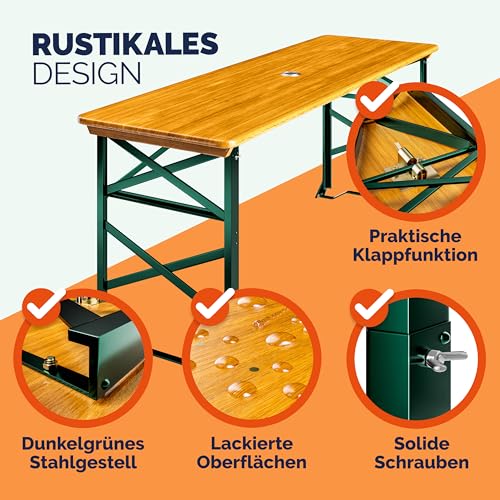Bierzelttisch Deuba Höhenverstellbar Klappbar für Outdoor-Nutzung