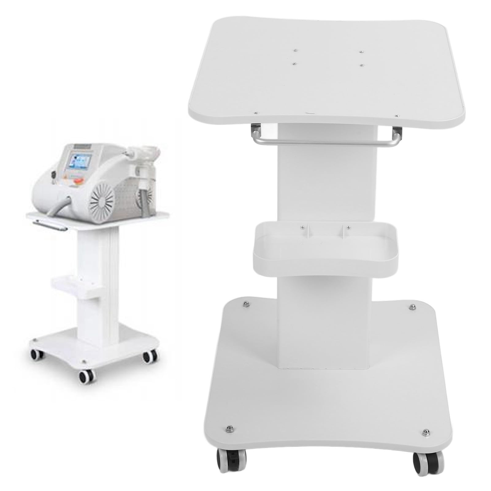 Carro de Soporte para Instrumentos de Belleza con Soporte de Almacenamiento Rodante de 3 Niveles Carro Móvil para SPA, Laboratorio, Clínica, Salón de Belleza Carro de SPA