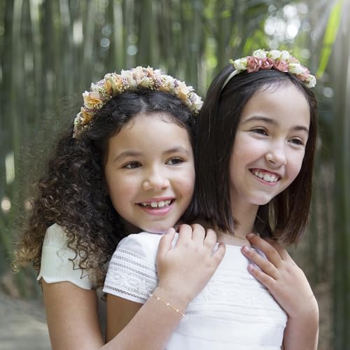 First Communion Rosary Bracelet, Dainty 14K Gold Plated Virgin Mary Pearl Cross Charm Bracelet Catholic Christian Religious Jewelry Gifts for Her4