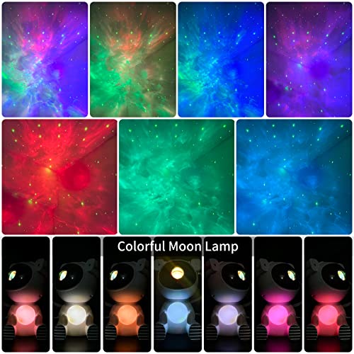 Astronaut Galaxy Projector, Star Projector with Timer and Remote, Night Light with Moon Lamp, LED Nebula Lamp for Kids Adults, Room Decor Gift (Blue Pro)