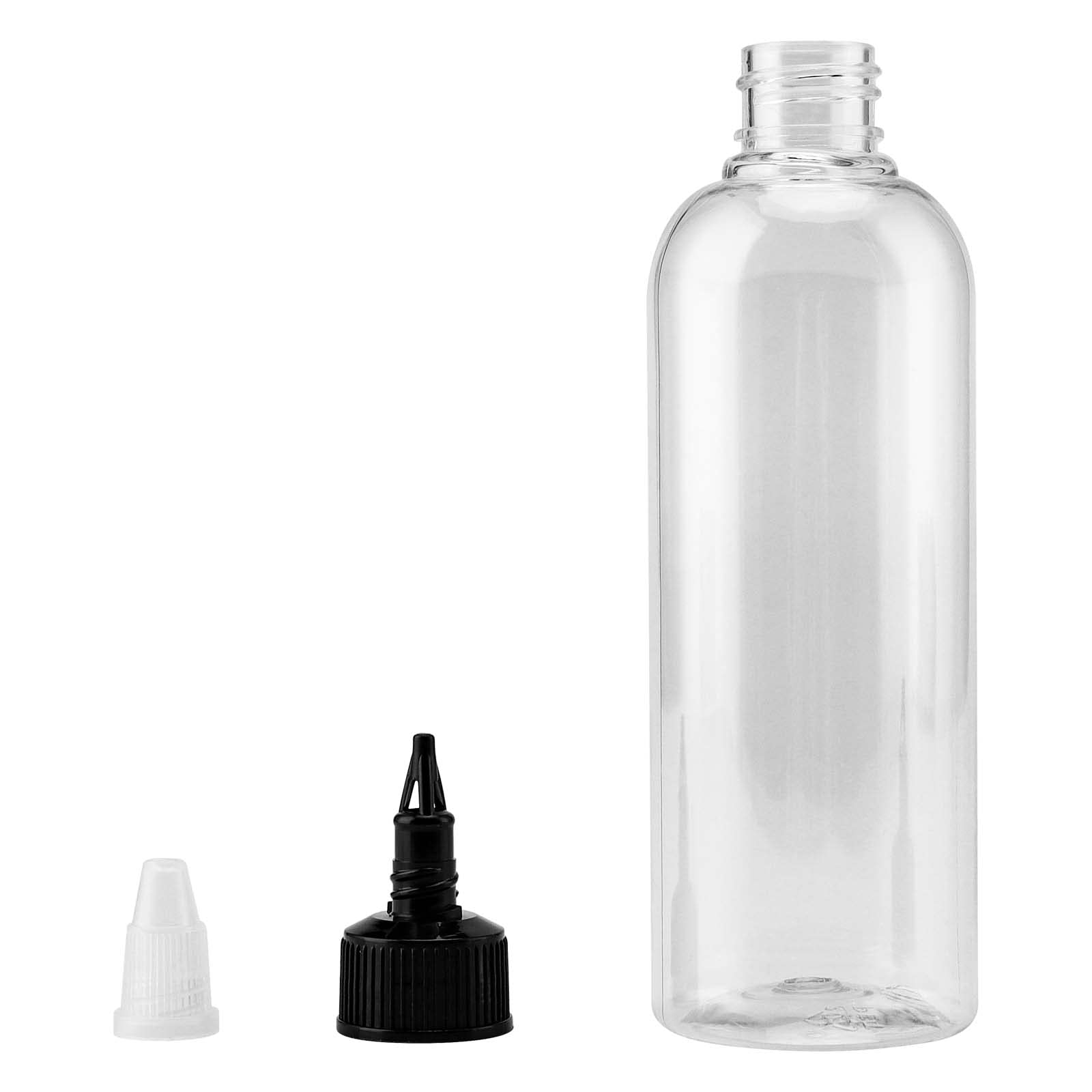 JAPCHET Lot de 50 flacons presseurs vides en plastique de 150 ml avec bouchon à visser, flacons souples transparents pour condiments pour huile, ketchup, moutarde, sauces, vinaigrette, art, travaux