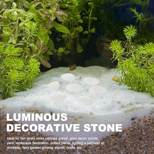 Happyyami 100 Teile/Satz Glowing Kiesel Glow in The Dark Steine Felsen Cobblestones Kies Dekoration für Garten Pathway Yard Aquarium Aquarium Blumentopf Garten Gehweg
