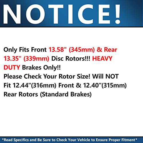 Image of Detroit Axle - Brake Kit for 2008-2014 Cadillac CTS 2009 2010 2011 2012 2013 Brake Rotors Ceramic Brakes Pads Replacement: 13.58 inch inch Front & 13.34 inch inch Rear Rotors