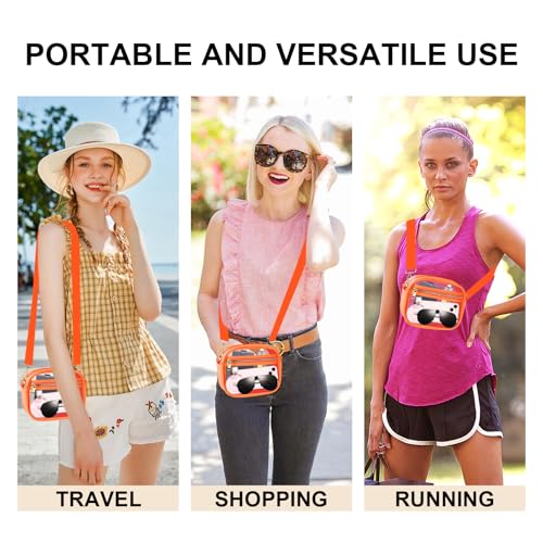Image of Fibrdoo Clear Bag Stadium Approved, Leather Clear Crossbody Purse Bag for Concerts Sports Events Festivals