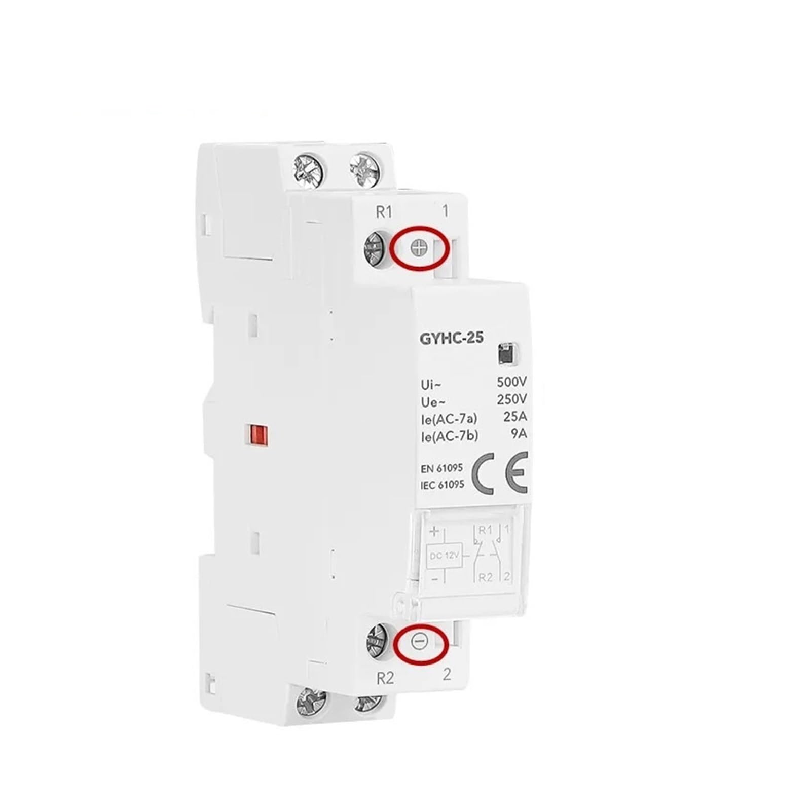 HUUOQIWY contactor DC12V DC24V Coil Voltage 25A 2NO 2NC 1NO1NC 50/60Hz AC220V Main Voltage