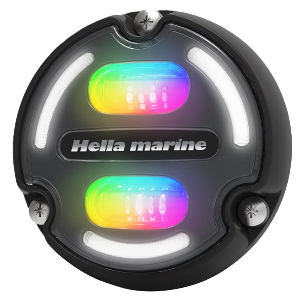HellaMarine 16147001 A2 Navigation Light - RGB, Alum Black, Charcoal Lens, Single