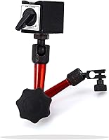 Vista 1 de KUIDAMOS Mini soporte de base magnética, base indicadora de dial, base magnética ajustable de 7.8 pulgadas con herramienta indicadora de tres