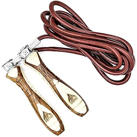 Leather Skipping Rope Adjustable Jump Speed Weighted Gym Fitness Training Workout Exercise Cover