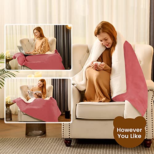 Bearhug Electric Throw Blanket 50" X 60", Reversible Velvet & Sherpa Heated Throw, 5-Year Warranty, 6 Heating Levels & 4H Auto Off, Over-Heat Protect, Etl Certification, Machine Washable #TOP3