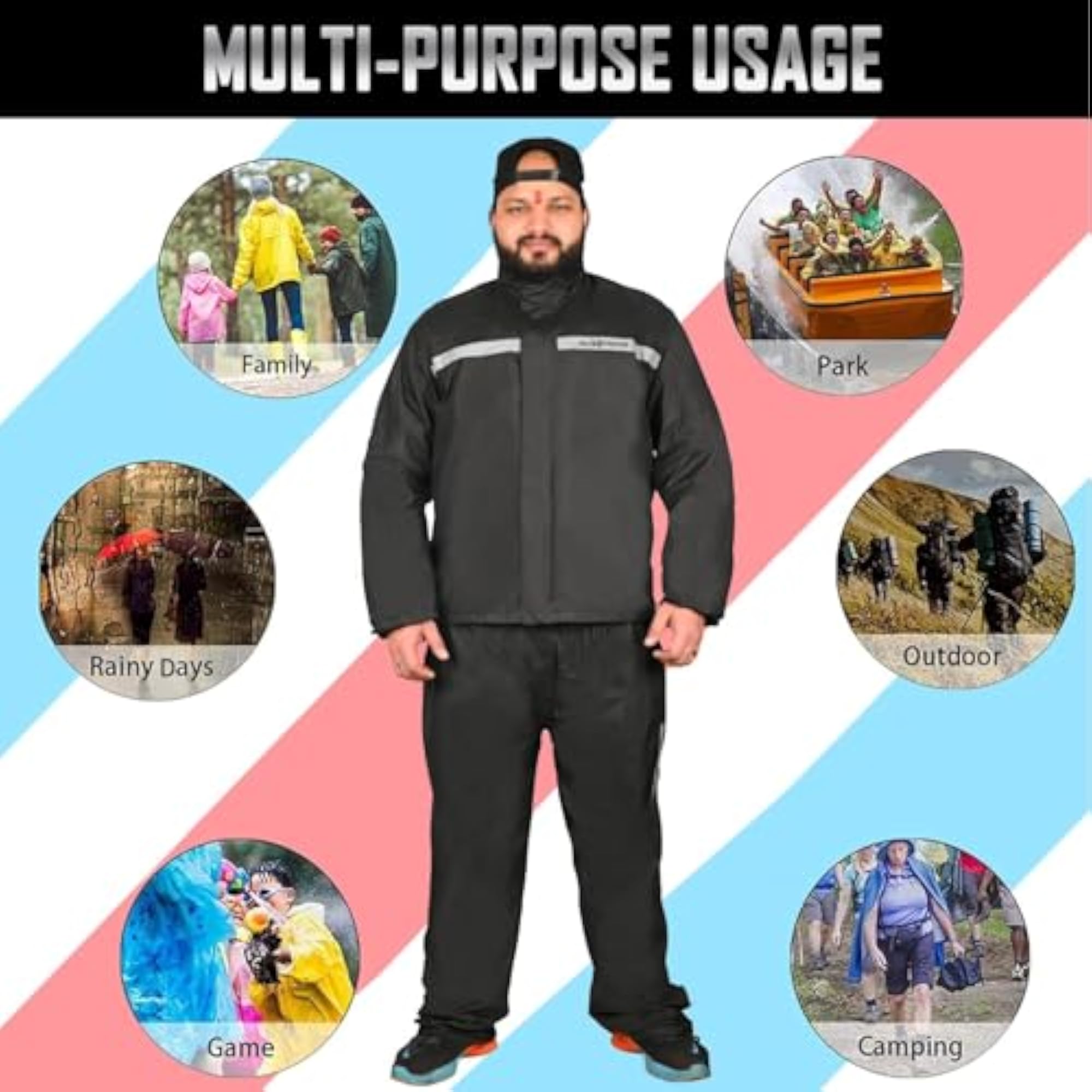 Riding Jacket Rain Suit Cover for Men's Protection