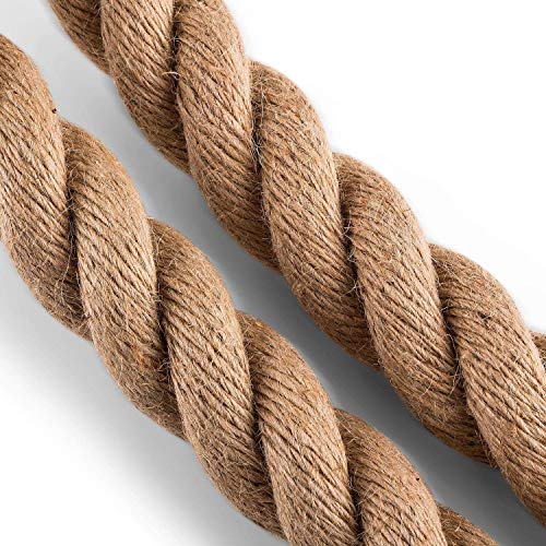 Image of UPHILL Sporting Jute Climbing Rope 10 ft 36 mm Thickness | Iron Handle u Shape Best Home Gym Rope (25 FT)
