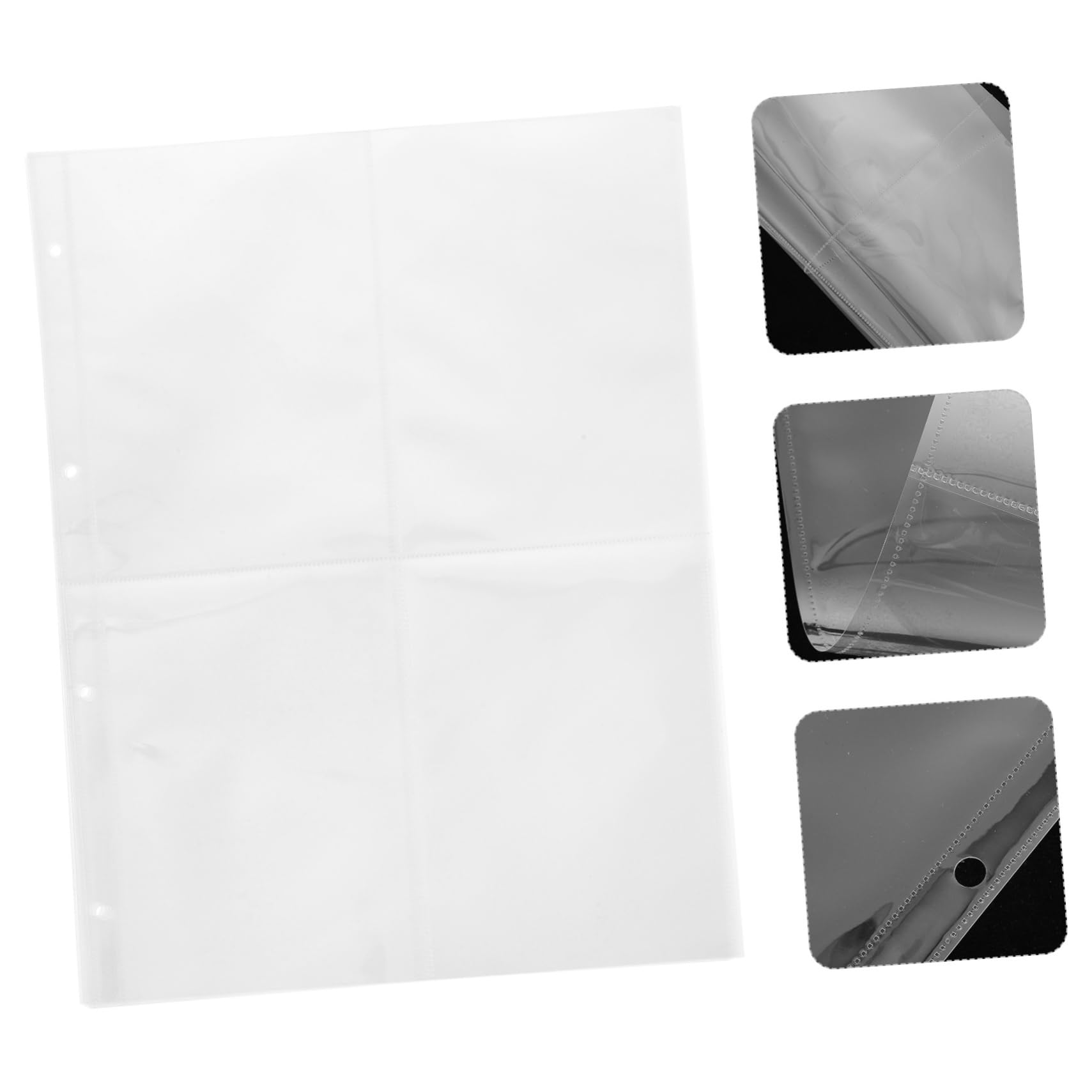 NUOBESTY 4-Ring Design A4 Binder Card Book 60pcs Photo Album Pages Refills for Photo Album