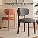 CADEHUB Walnut Dining Chairs, Arm Chairs Set of 2/4, Mid Century Modern Dining Set with Wooden Legs Dinning Chair for Kitchen, Living Room, Fabric Dining Chair (Walnut + Off White, 2pcs)