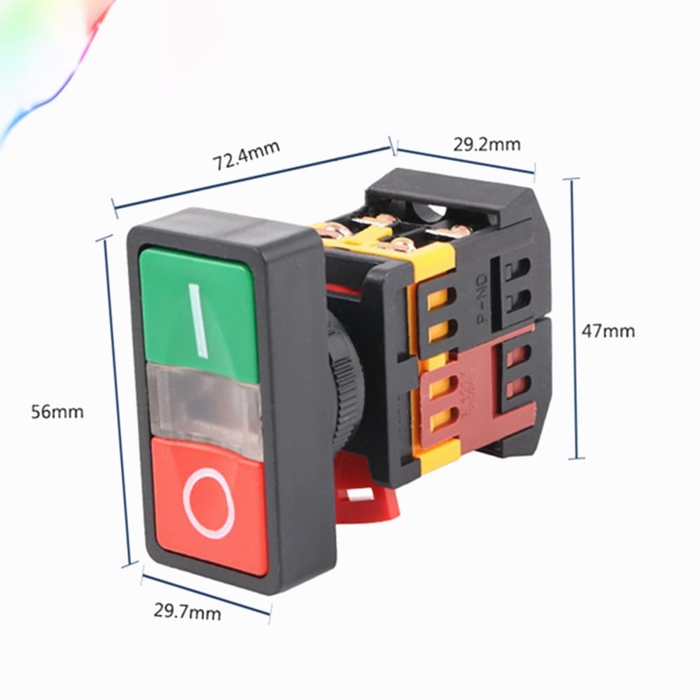 PPBB-30N Interruptor de pulsadores Dobles Start-Stop con lámpara LED (Size : 110V)