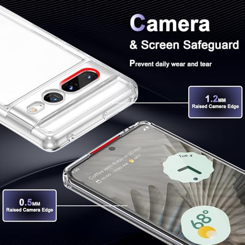Image of Case for Google Pixel 7 Pro, Military Grade Drop Protection Phone Case, Yellowing Resistant, Anti-Scratch Hard PC Back, Shockproof Hard Ultra-Thin Protective Cover, Clear