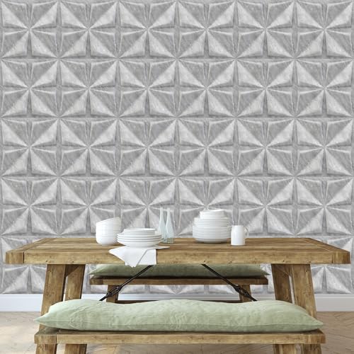 Image of Kayra Decor PVC Panel for Wall Bloom Design White Marble Color 19.7 inch x 19.7 inch (Pack of 12) - Covers 32.34 Sq. Ft.