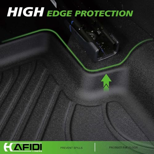 Image of HAFIDI Floor Mats & Cargo Liner Set Fit for 2012-2016 Honda CRV Touring All Weather Protection TPE Anti-Slip Automotive Full Set Floor Liners Custom Accessories - Black
